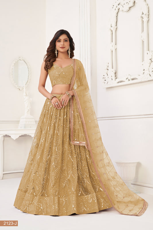 Beige lehenga choli for women indian wedding wear bridal party wear sangeet function wear reception wear wedding guest lehenga choli