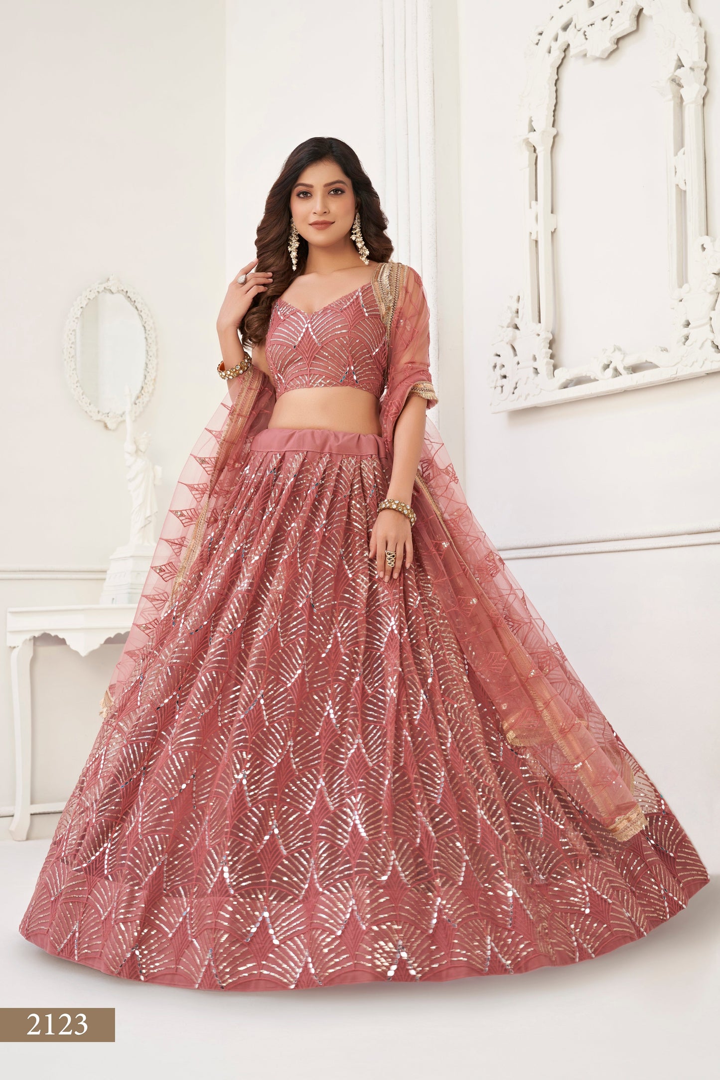 Onionpink lehenga choli for women indian wedding wear bridal party wear sangeet function wear reception wear wedding guest lehenga choli