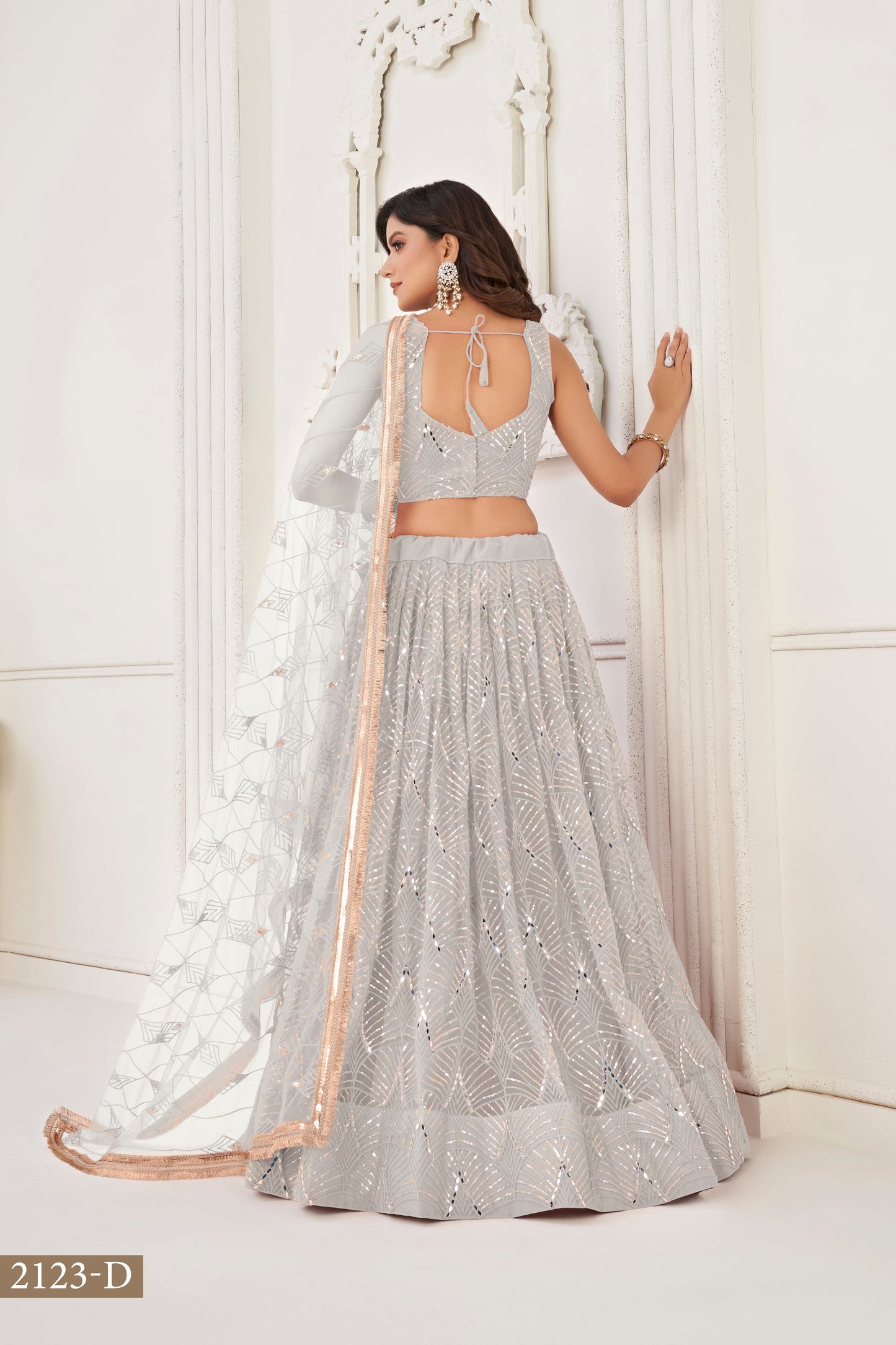 White lehenga choli for women indian wedding wear bridal party wear sangeet function wear reception wear wedding guest lehenga choli