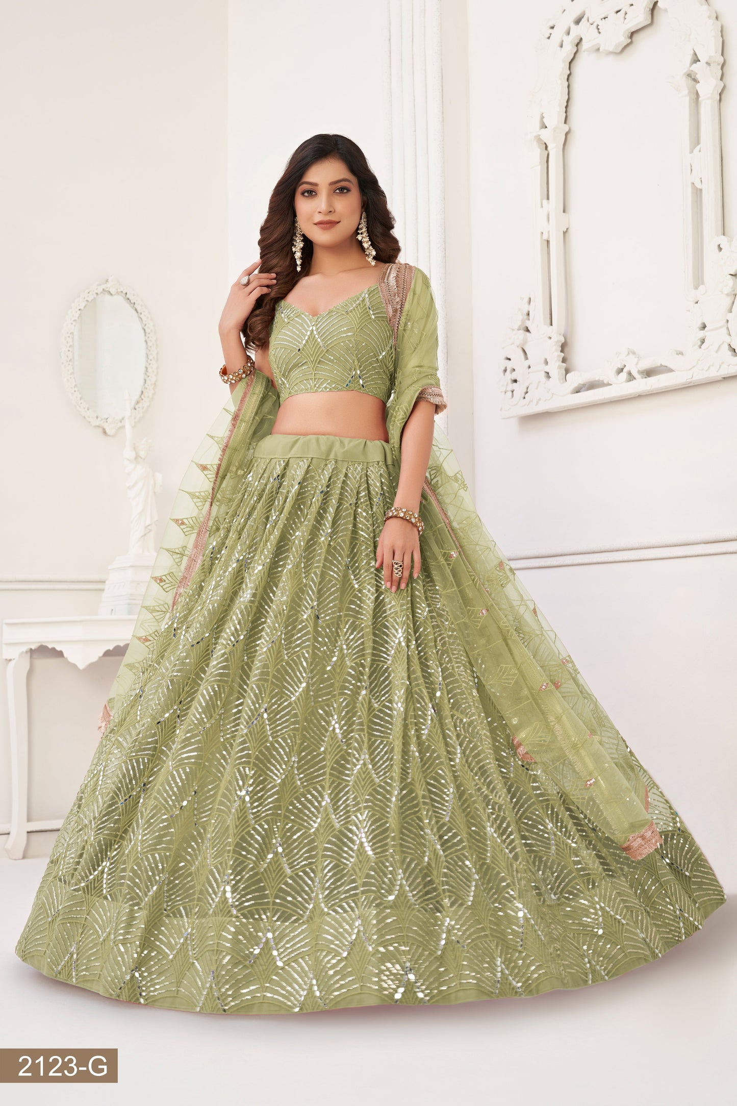 Pistagreen lehenga choli for women indian wedding wear bridal party wear sangeet function wear reception wear wedding guest lehenga choli