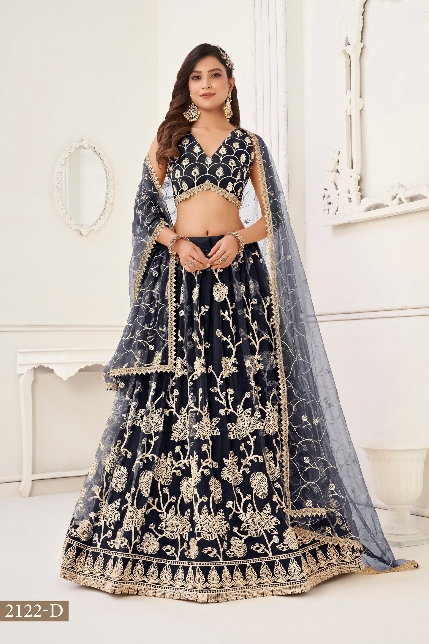Black Colour With Embroidery Zari And Sequins Work Reception Wear , Garba Wear , Engagement Wear , wedding Guest Lehenga Choli