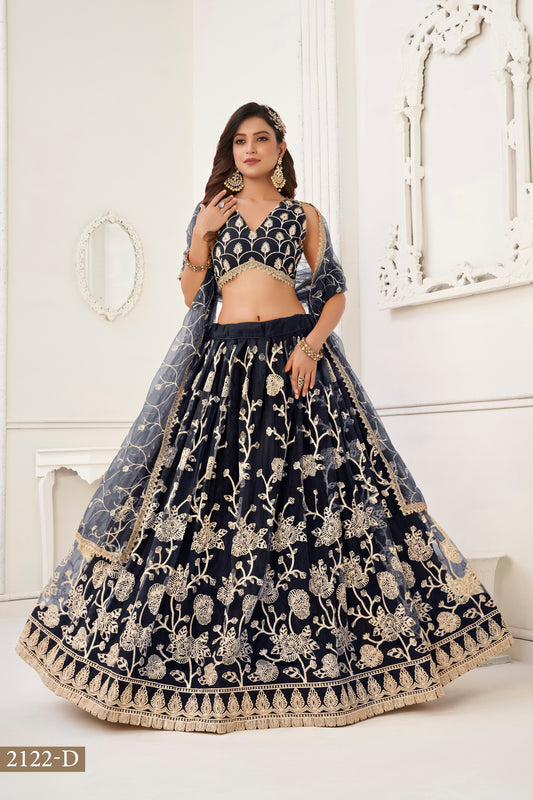 Black Colour With Embroidery Zari And Sequins Work Reception Wear , Garba Wear , Engagement Wear , wedding Guest Lehenga Choli
