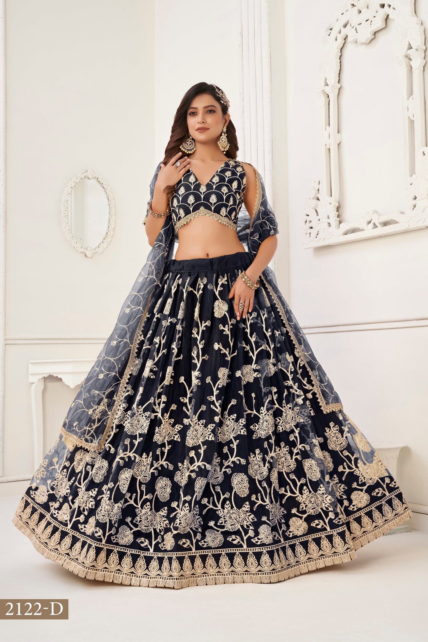 Black Colour With Embroidery Zari And Sequins Work Reception Wear , Garba Wear , Engagement Wear , wedding Guest Lehenga Choli