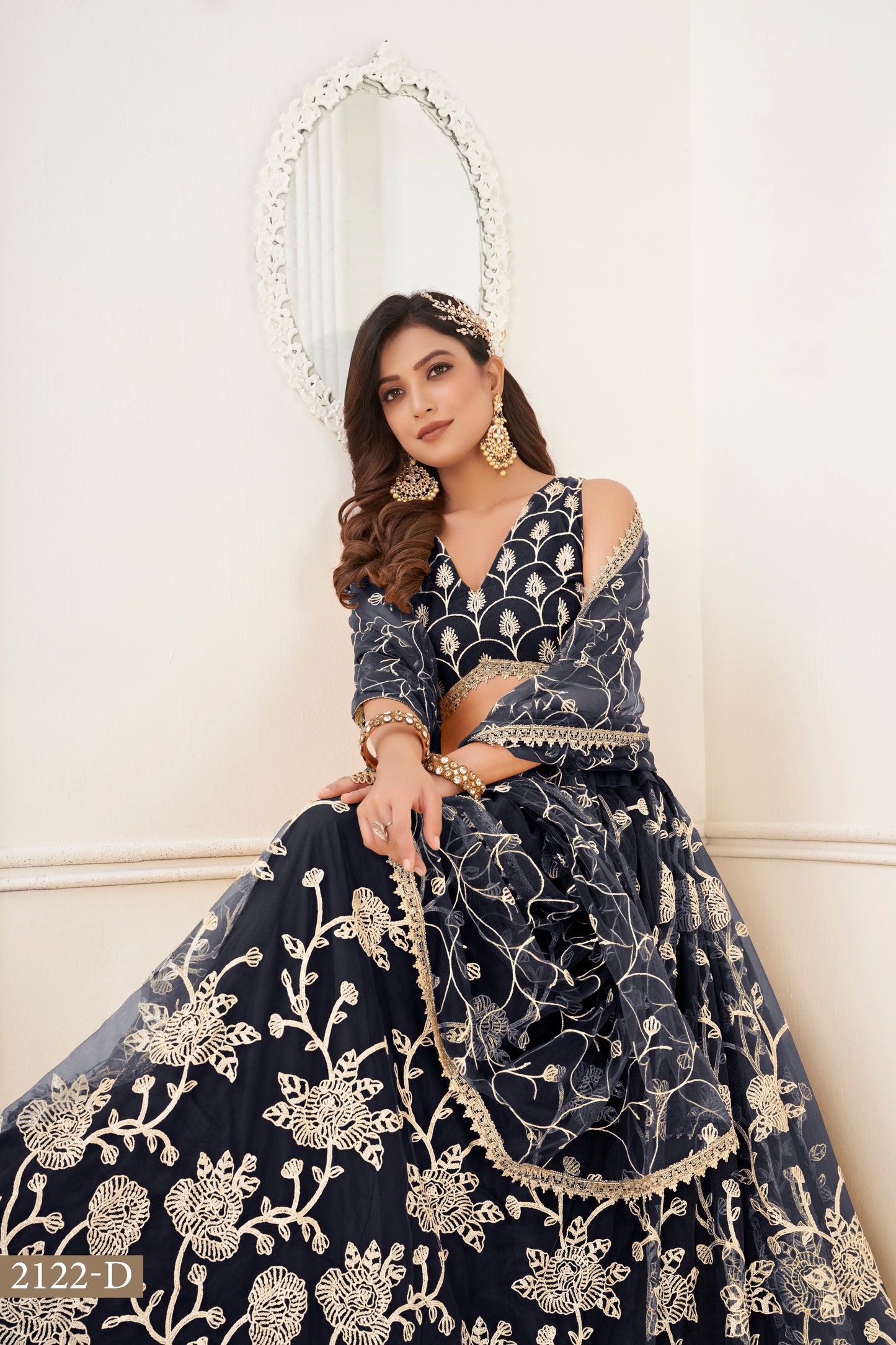 Black Colour With Embroidery Zari And Sequins Work Reception Wear , Garba Wear , Engagement Wear , wedding Guest Lehenga Choli