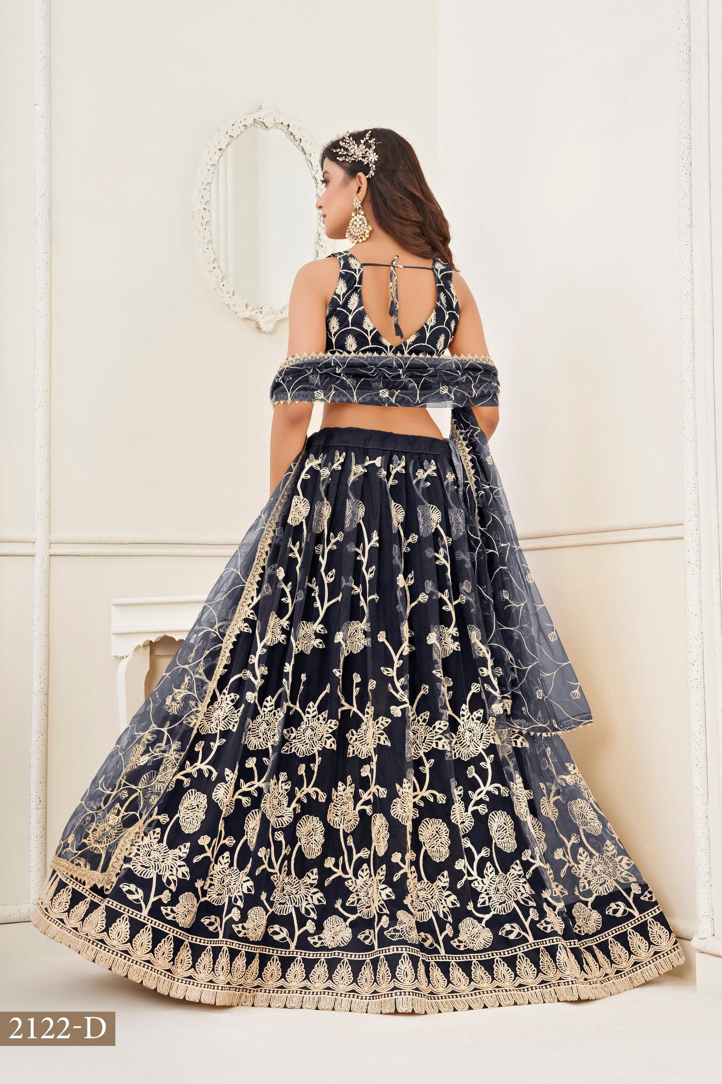 Black Colour With Embroidery Zari And Sequins Work Reception Wear , Garba Wear , Engagement Wear , wedding Guest Lehenga Choli