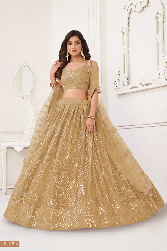 Beige lehenga choli for women indian wedding wear bridal party wear sangeet function wear reception wear wedding guest lehenga choli
