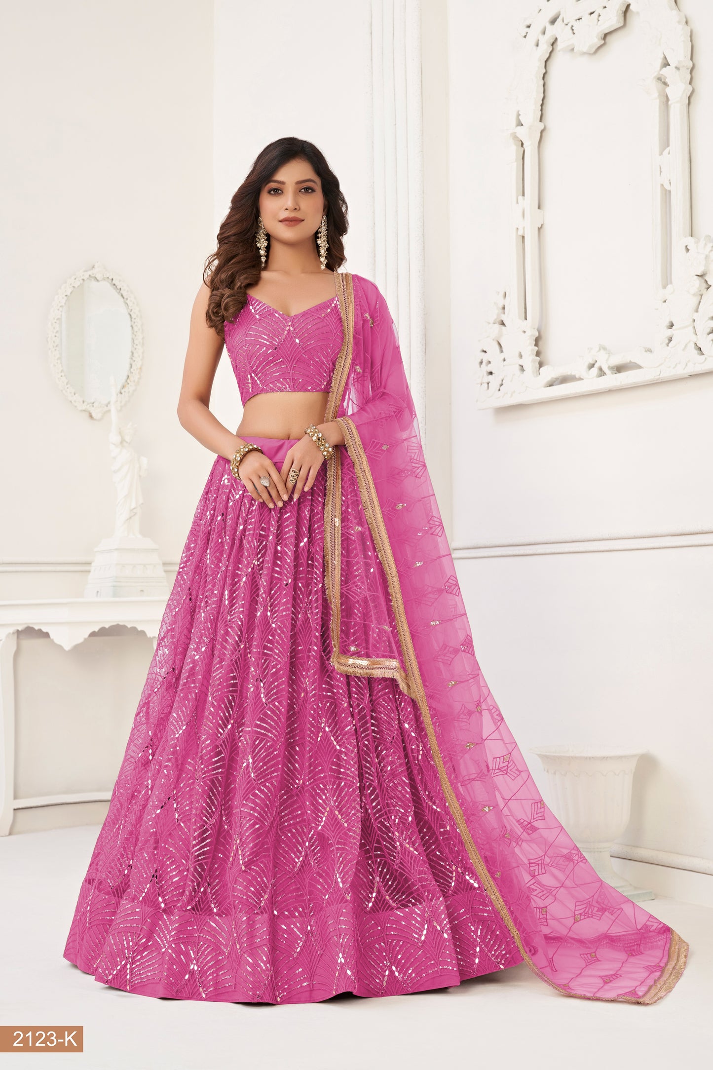 Pink lehenga choli for women indian wedding wear bridal party wear sangeet function wear reception wear wedding guest lehenga choli