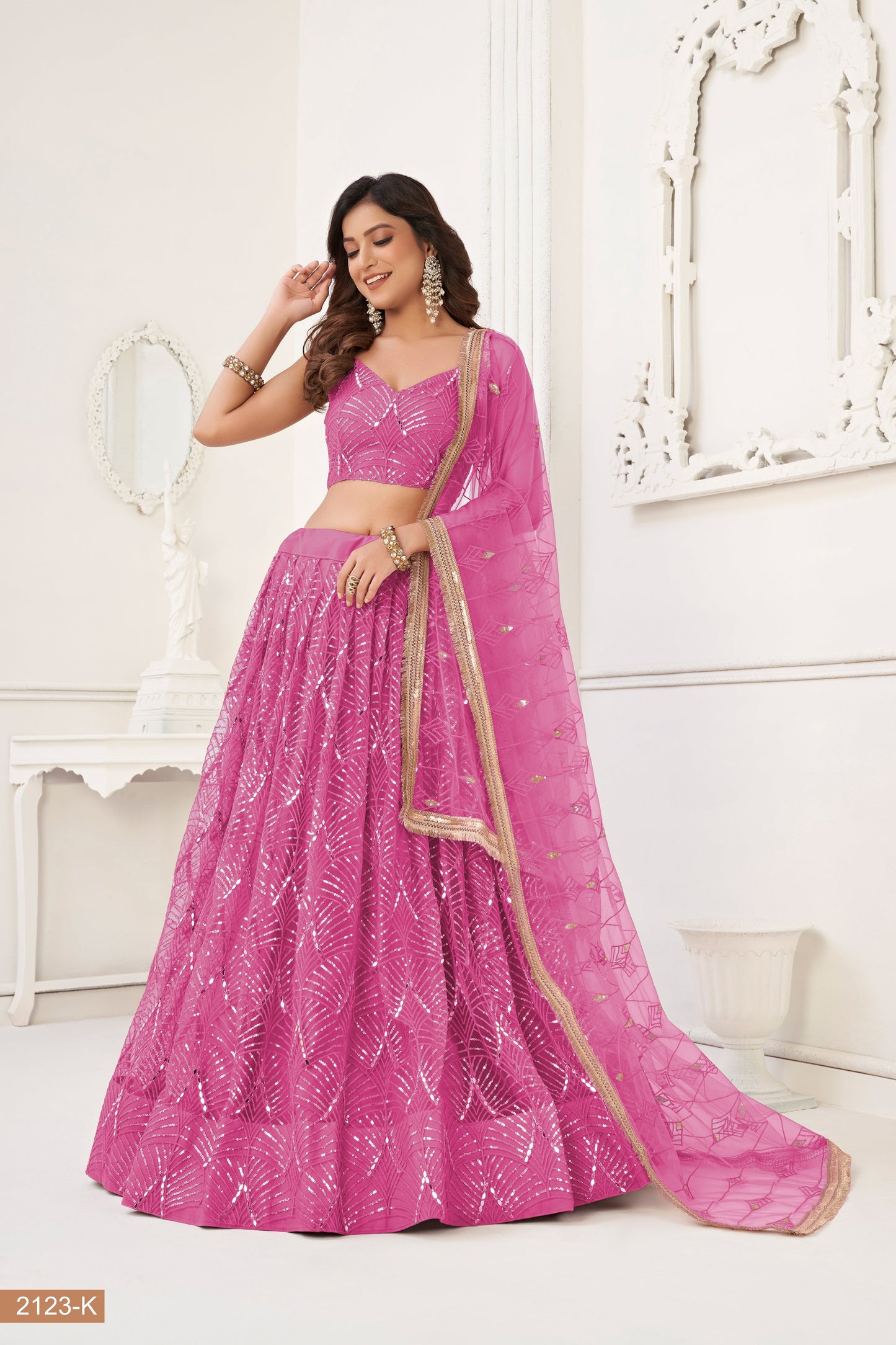 Pink lehenga choli for women indian wedding wear bridal party wear sangeet function wear reception wear wedding guest lehenga choli