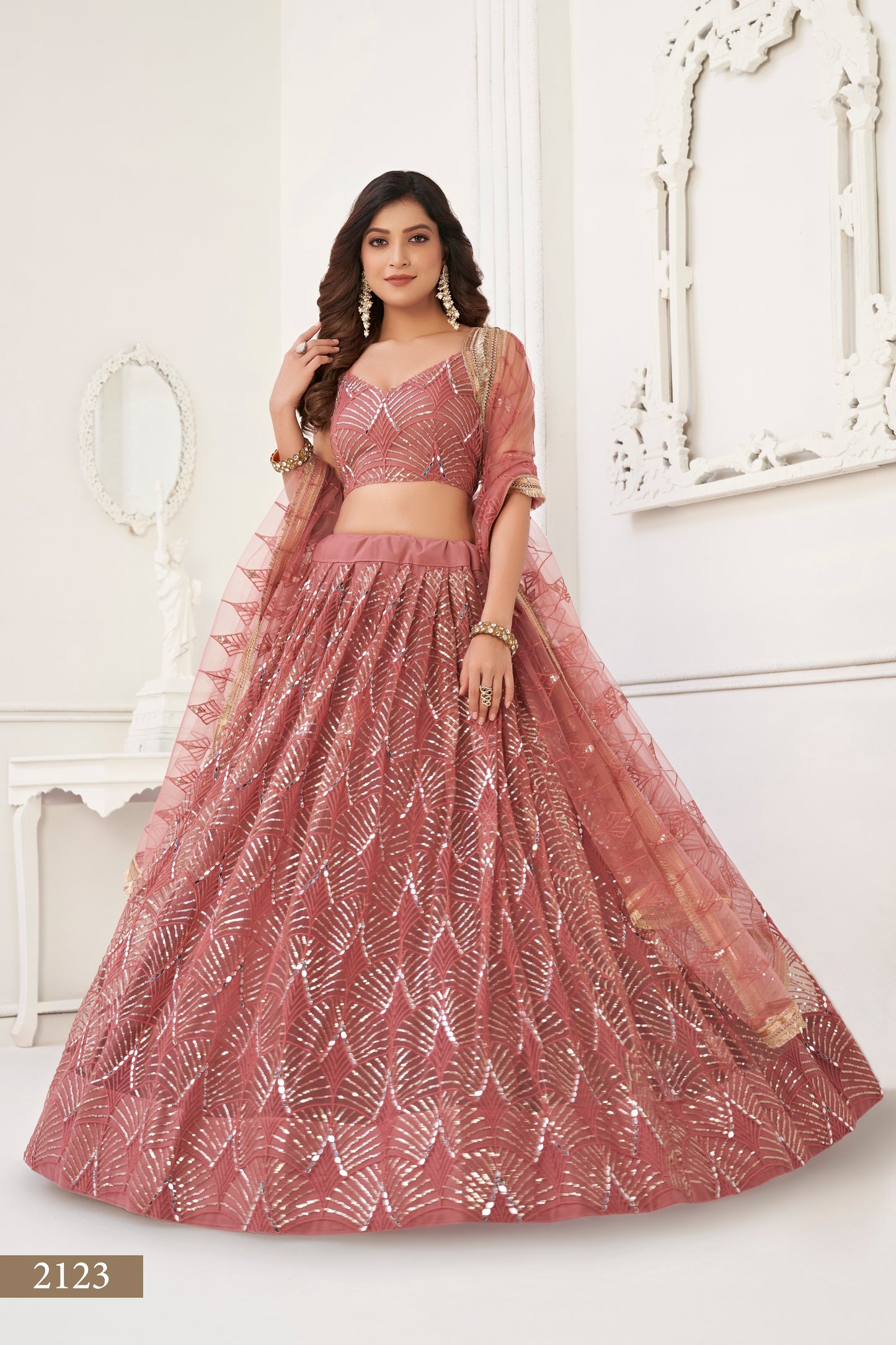 Onionpink lehenga choli for women indian wedding wear bridal party wear sangeet function wear reception wear wedding guest lehenga choli