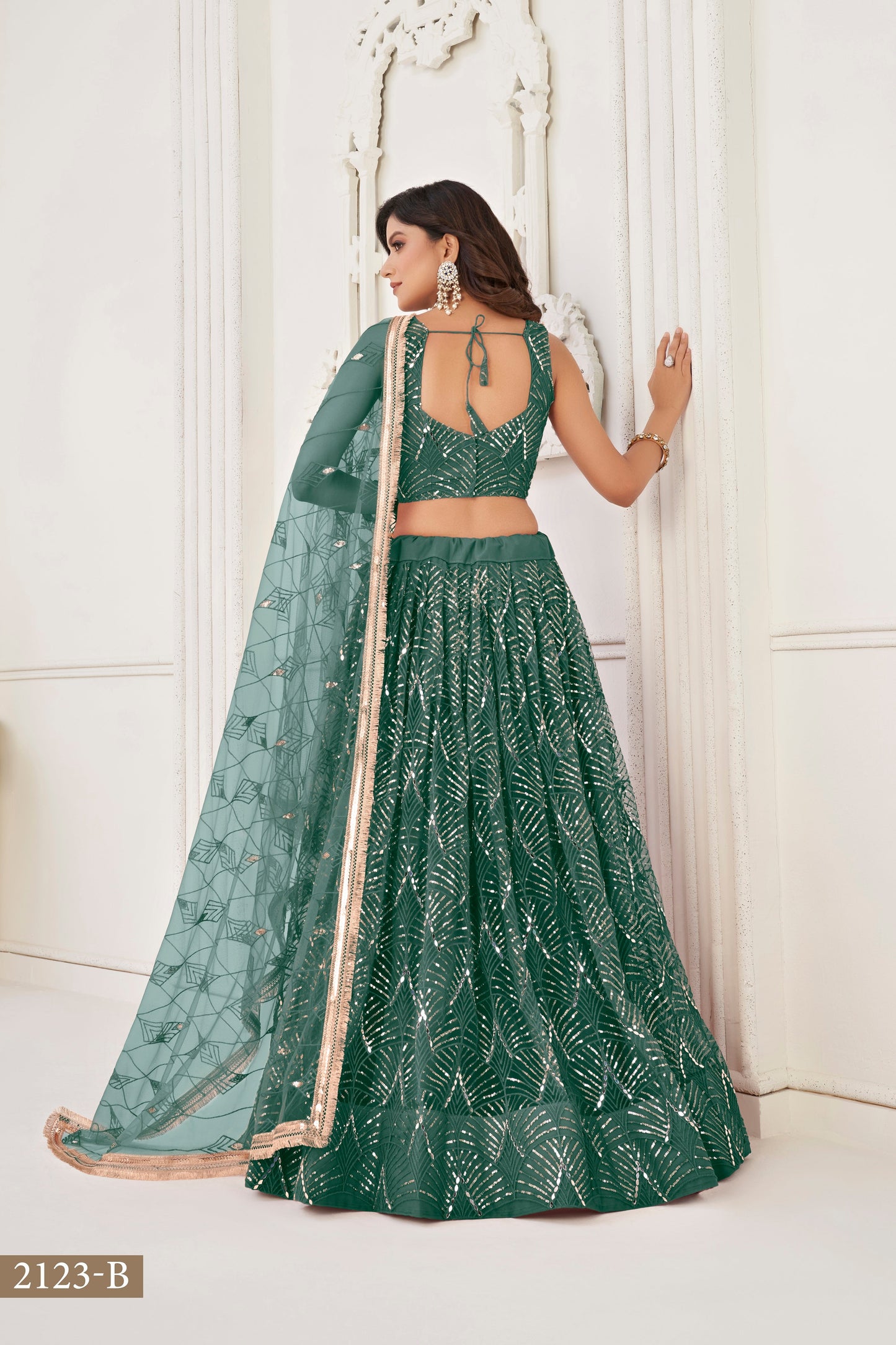 Bottle Green  lehenga choli for women indian wedding wear bridal party wear sangeet function wear reception wear wedding guest lehenga choli