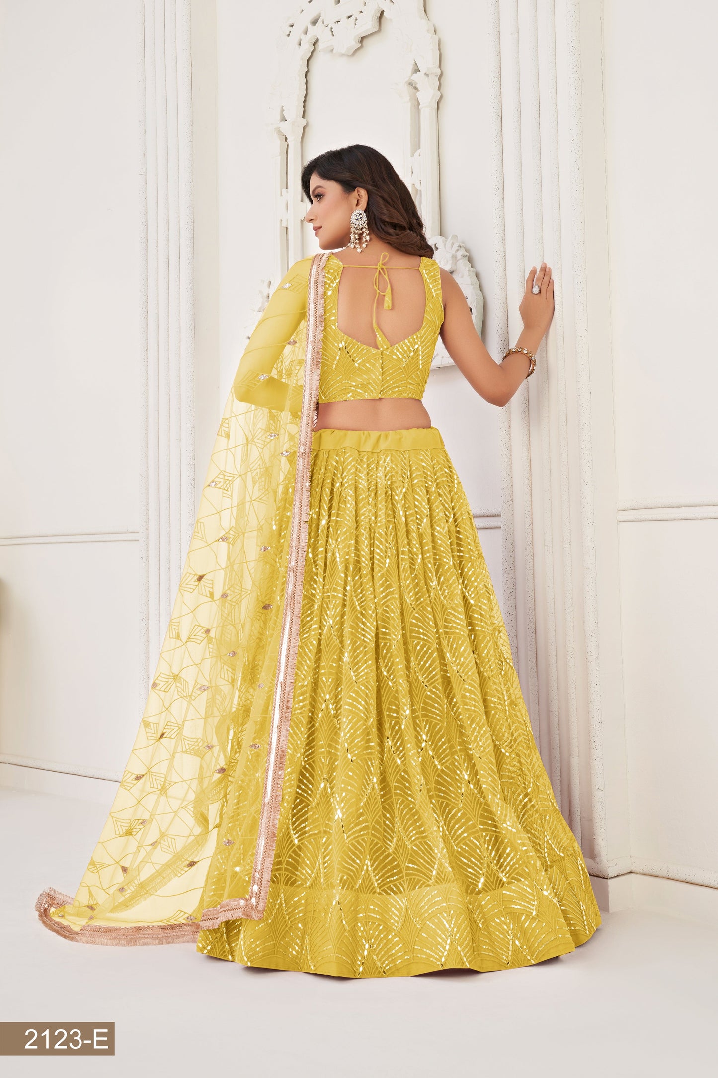 Yellow lehenga choli for women indian wedding wear bridal party wear sangeet function wear reception wear wedding guest lehenga choli