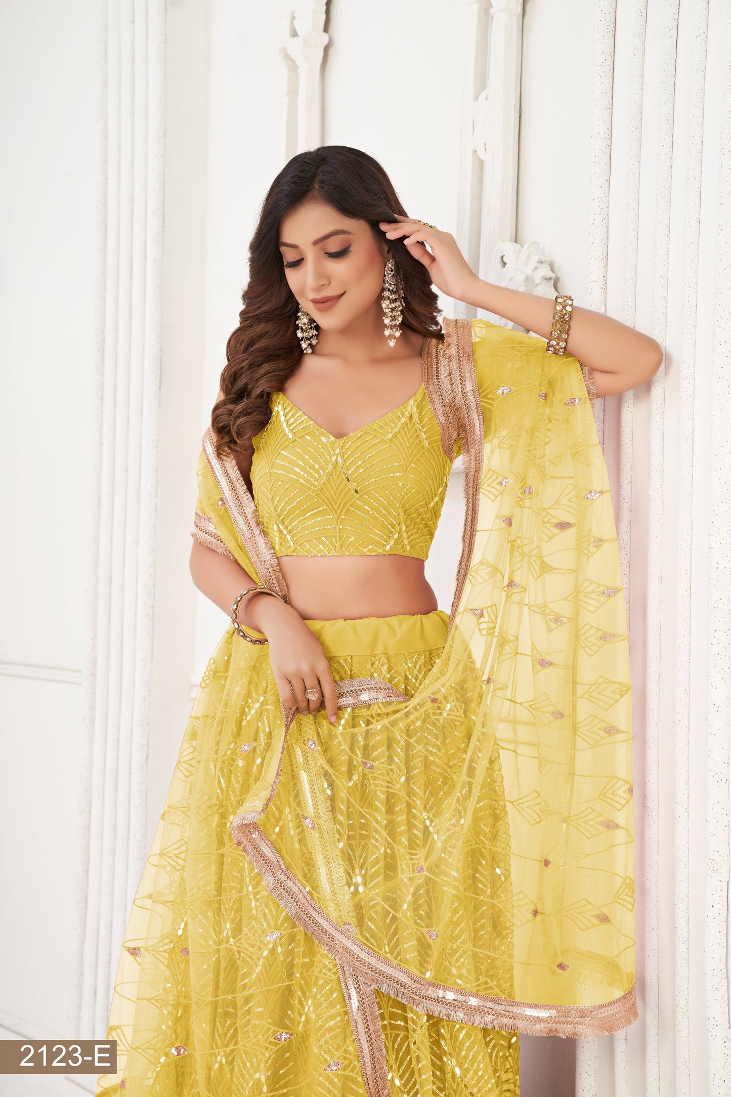Yellow lehenga choli for women indian wedding wear bridal party wear sangeet function wear reception wear wedding guest lehenga choli