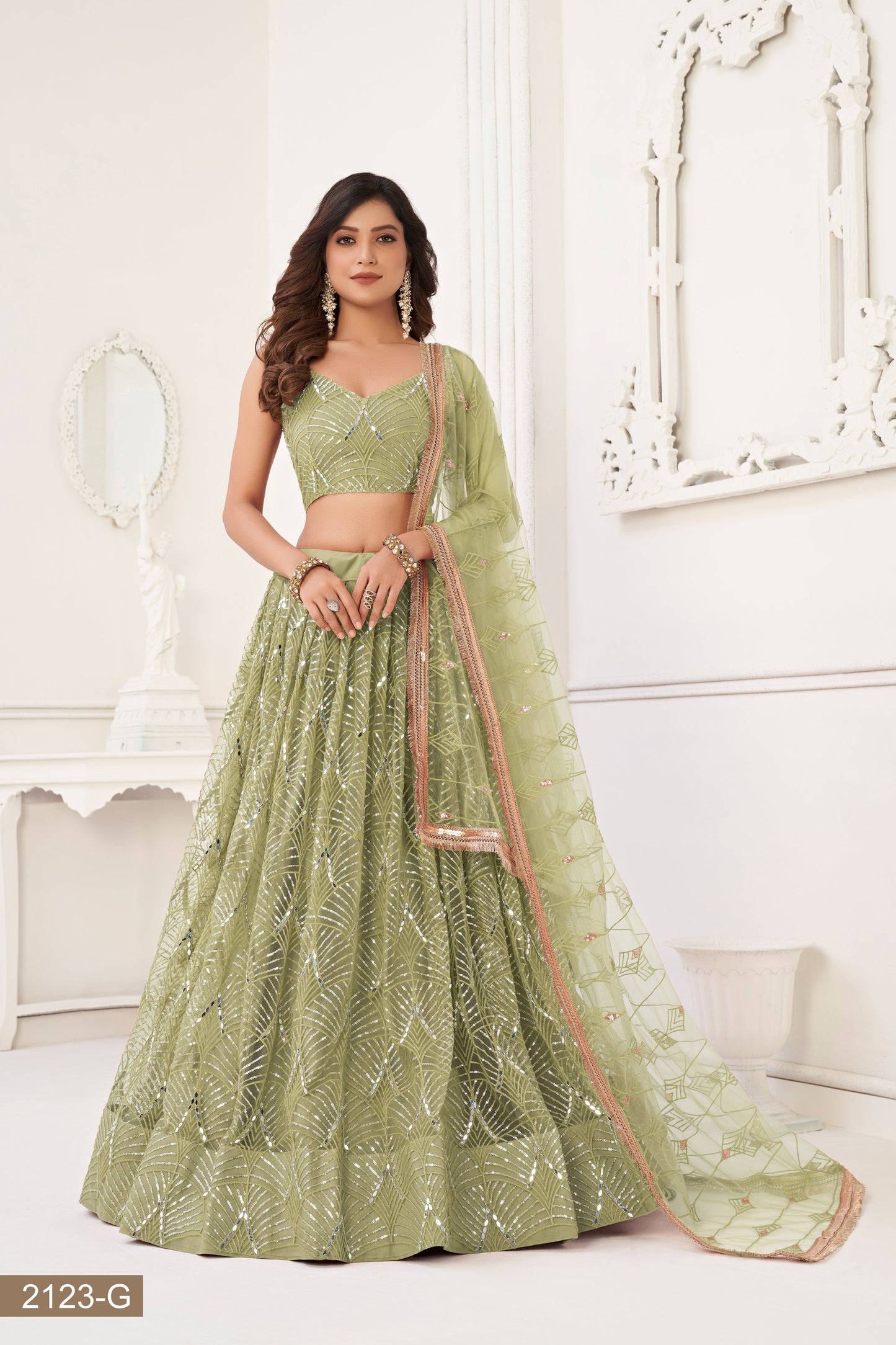 Pistagreen lehenga choli for women indian wedding wear bridal party wear sangeet function wear reception wear wedding guest lehenga choli