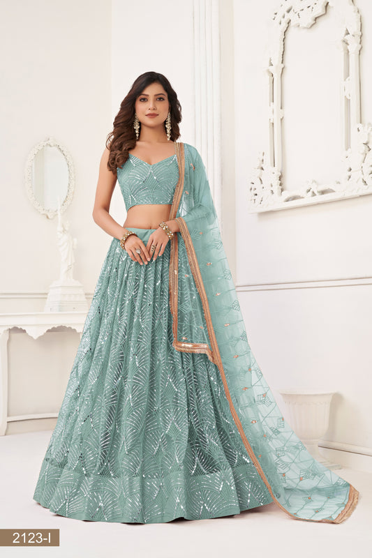 Oceanblue lehenga choli for women indian wedding wear bridal party wear sangeet function wear reception wear wedding guest lehenga choli