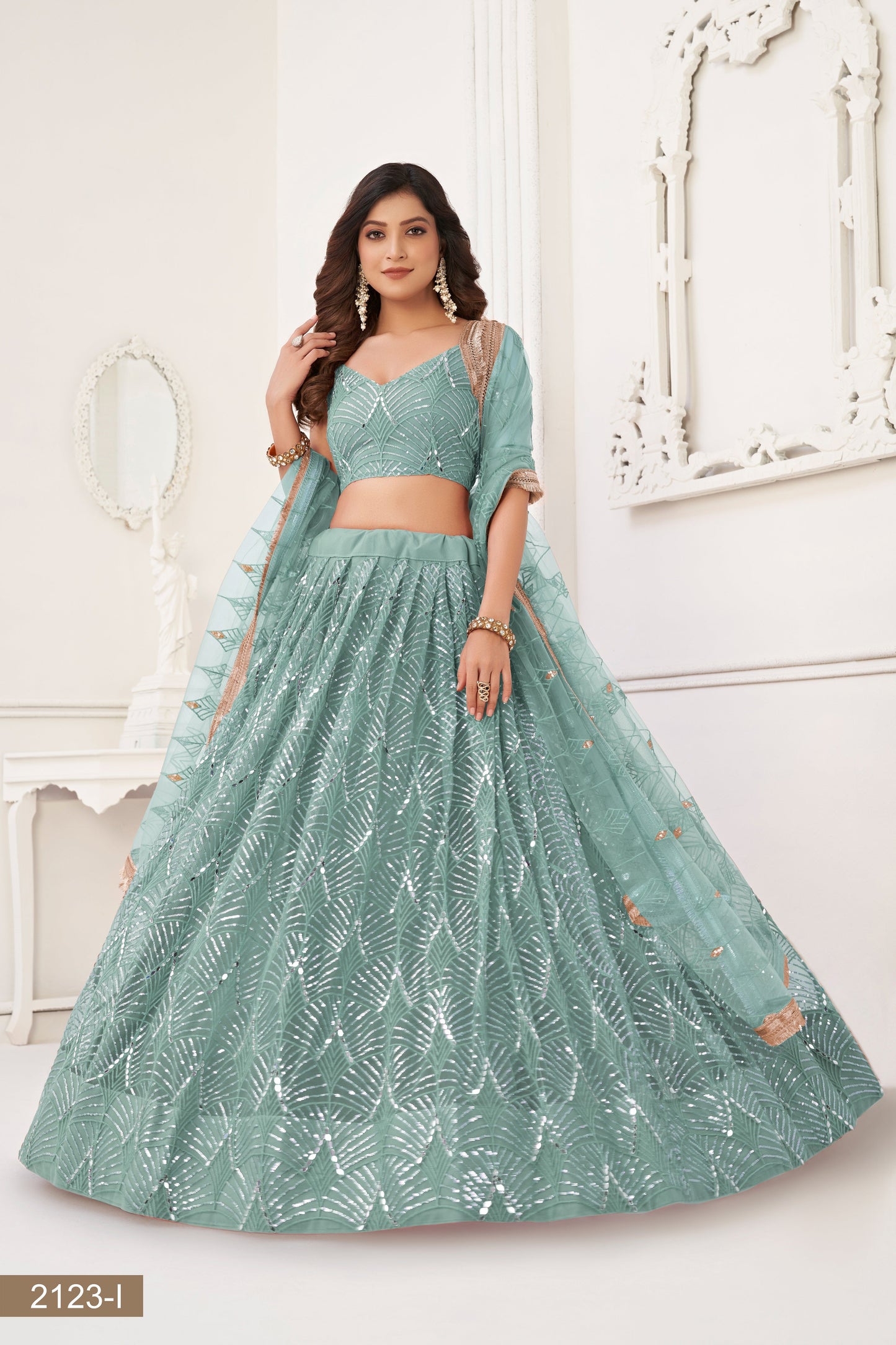 Oceanblue lehenga choli for women indian wedding wear bridal party wear sangeet function wear reception wear wedding guest lehenga choli